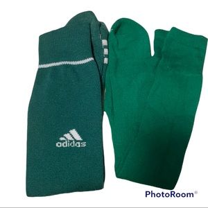 Adidas Over-The-Calf Green Soccer Socks Set Of 2 Pairs Size M